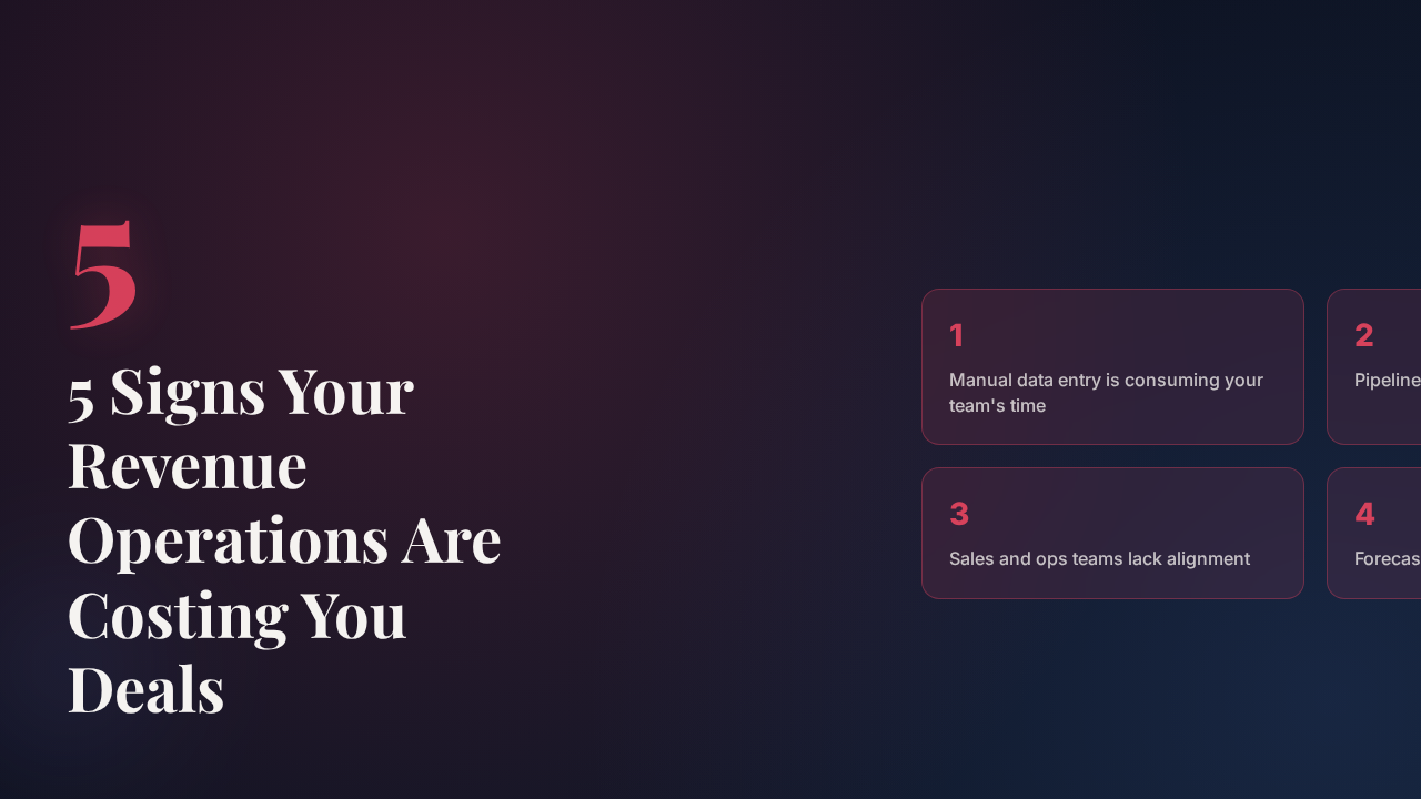 5 Signs Your Revenue Operations Are Costing You Deals - RevOps strategy guide by HubAutomation
