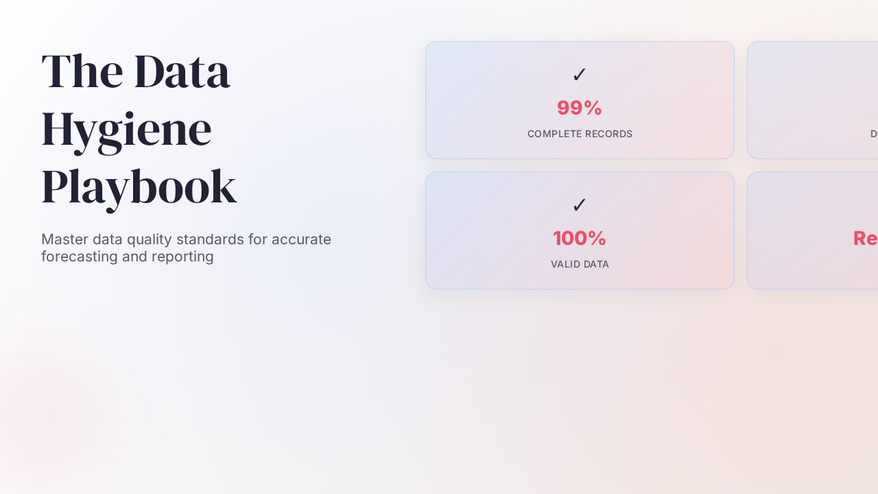 The Data Hygiene Playbook: How Clean CRM Data Directly Impacts Close Rates